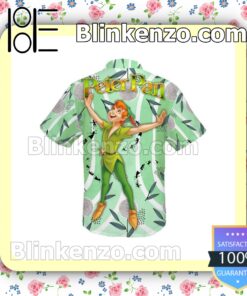 Peter Pan Floral Leaf Disney Green Summer Hawaiian Shirt b