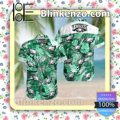 Philadelphia Eagles Green Summer Hawaiian Shirt, Mens Shorts
