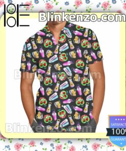 Pick Your Poison Disney Villains Inspired Black Summer Hawaiian Shirt, Mens Shorts