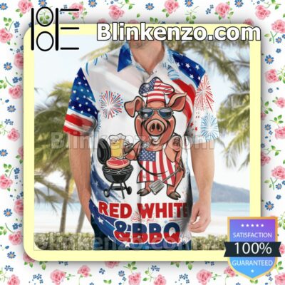 Pig Chief Red White And Bbq Independence Summer Shirts c