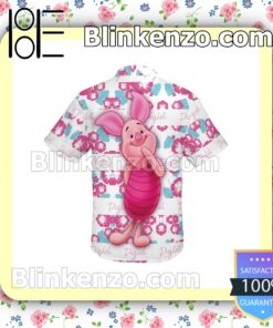 Piglet Winnie The Pooh Disney Hibicus Summer Hawaiian Shirt b