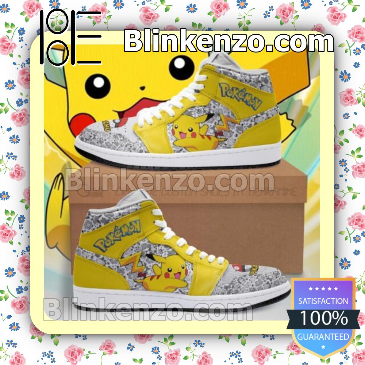 Asesor Admisión presentar Pikachu Cute Pokemon Air Jordan 1 Mid Shoes - Blinkenzo