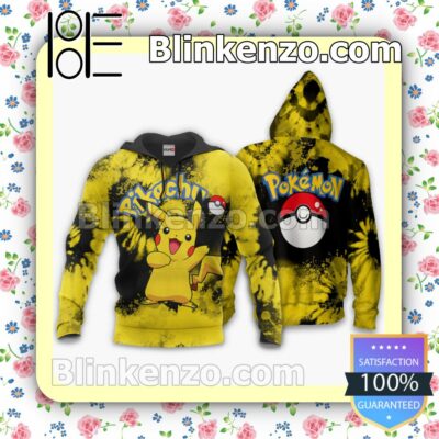 Pikachu Tie Dye Pokemon Anime Personalized T-shirt, Hoodie, Long Sleeve, Bomber Jacket b