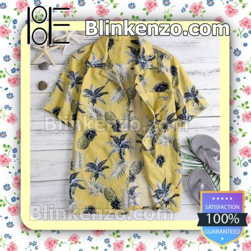Pineapple And Banana Tree Yellow Summer Shirts