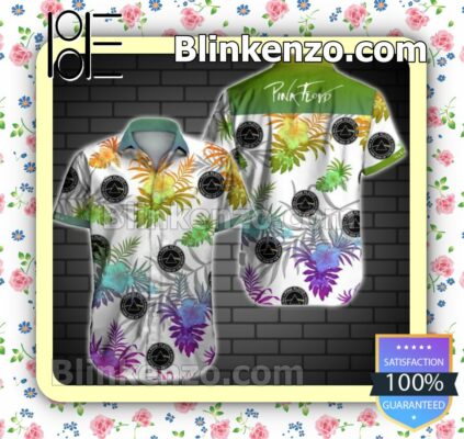 Pink Floyd Gradient Tropical Floral White Summer Shirt