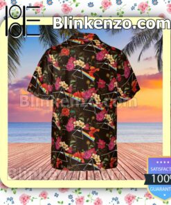 Pink Floyd Rock Band Floral Pattern Summer Hawaiian Shirt, Mens Shorts a