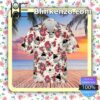 Pink Floyd Rock Band Floral Pattern White Summer Hawaiian Shirt, Mens Shorts