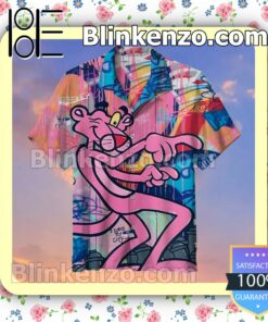 Pink Panther Graffiti Summer Hawaiian Shirt, Mens Shorts