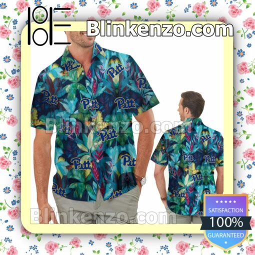 Pittsburgh Panthers Floral Tropical Mens Shirt, Swim Trunk