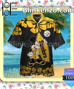Pittsburgh Steelers & Mickey Mouse Mens Shirt, Swim Trunk