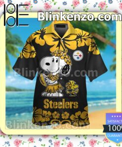 Pittsburgh Steelers & Snoopy Mens Shirt, Swim Trunk
