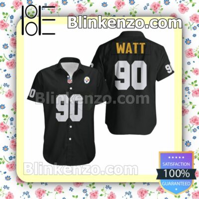 Pittsburgh Steelers Watt 90 Black Jersey Inspired Style Summer Shirt