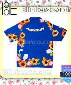 Pleasures Heart Button Down Blue Summer Hawaiian Shirt, Mens Shorts a