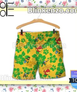 Pluto Costume Disney Green Yellow Summer Hawaiian Shirt b
