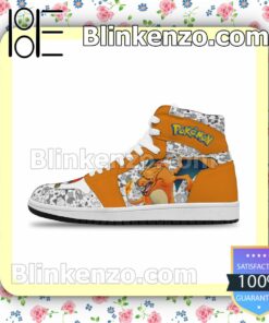 Pokémon Charizard Solid Color Line Merch Custom Anime Air Jordan 1 Mid Shoes