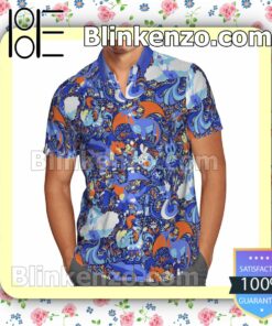 Pokemon Dragon Type Paisley Pattern Summer Hawaiian Shirt, Mens Shorts