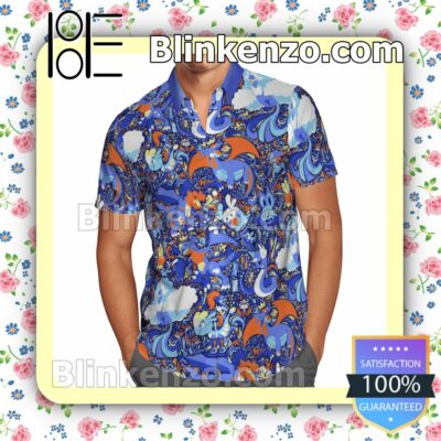 Pokemon Dragon Type Paisley Pattern Summer Hawaiian Shirt, Mens Shorts