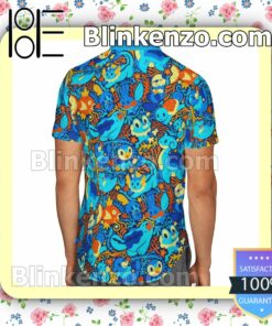 Pokemon Water Type Paisley Pattern Summer Hawaiian Shirt, Mens Shorts a