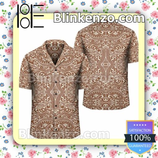 Polynesian Culture Brown Summer Shirt