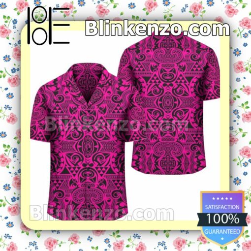 Polynesian Kakau Turtle Pink Summer Shirt