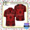 Polynesian Plumeria Mix Red Black Summer Shirt