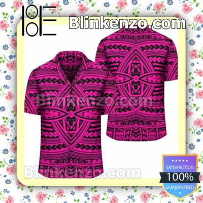 Polynesian Seamless Pink Summer Shirt