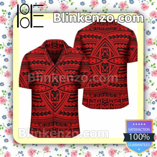 Polynesian Seamless Red Summer Shirt