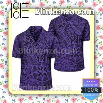 Polynesian Style Tribal Tattoo Violet Summer Shirt