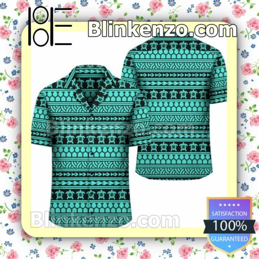 Polynesian Tattoo Tribal Turquoise Summer Shirt