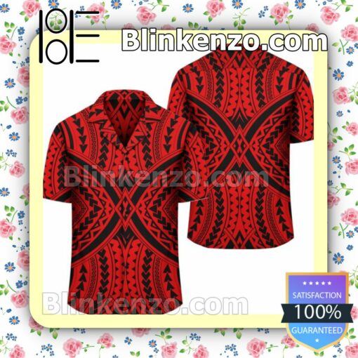 Polynesian Tradition Red Summer Shirt