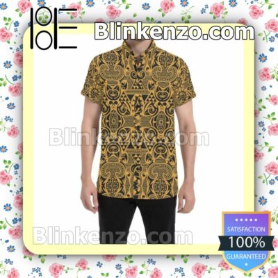 Polynesian Yellow Black Summer Shirt