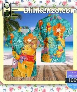 Pooh Costume Disney Winnie The Pooh Sea Summer Hawaiian Shirt, Mens Shorts