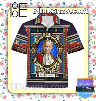Pope John Paul Ii Stained Glass Summer Shirt
