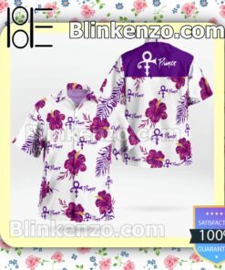 Prince Purple Hibiscus White Summer Shirts