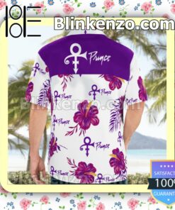 Prince Purple Hibiscus White Summer Shirts a