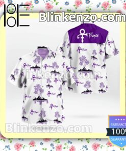Prince Purple Palm Tree White Summer Shirts