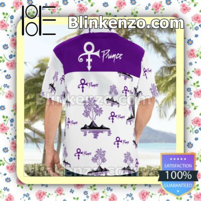 Prince Purple Palm Tree White Summer Shirts a