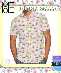 Princess Tiana & The Frog Disney Cartoon Graphics Inspired Summer Hawaiian Shirt, Mens Shorts