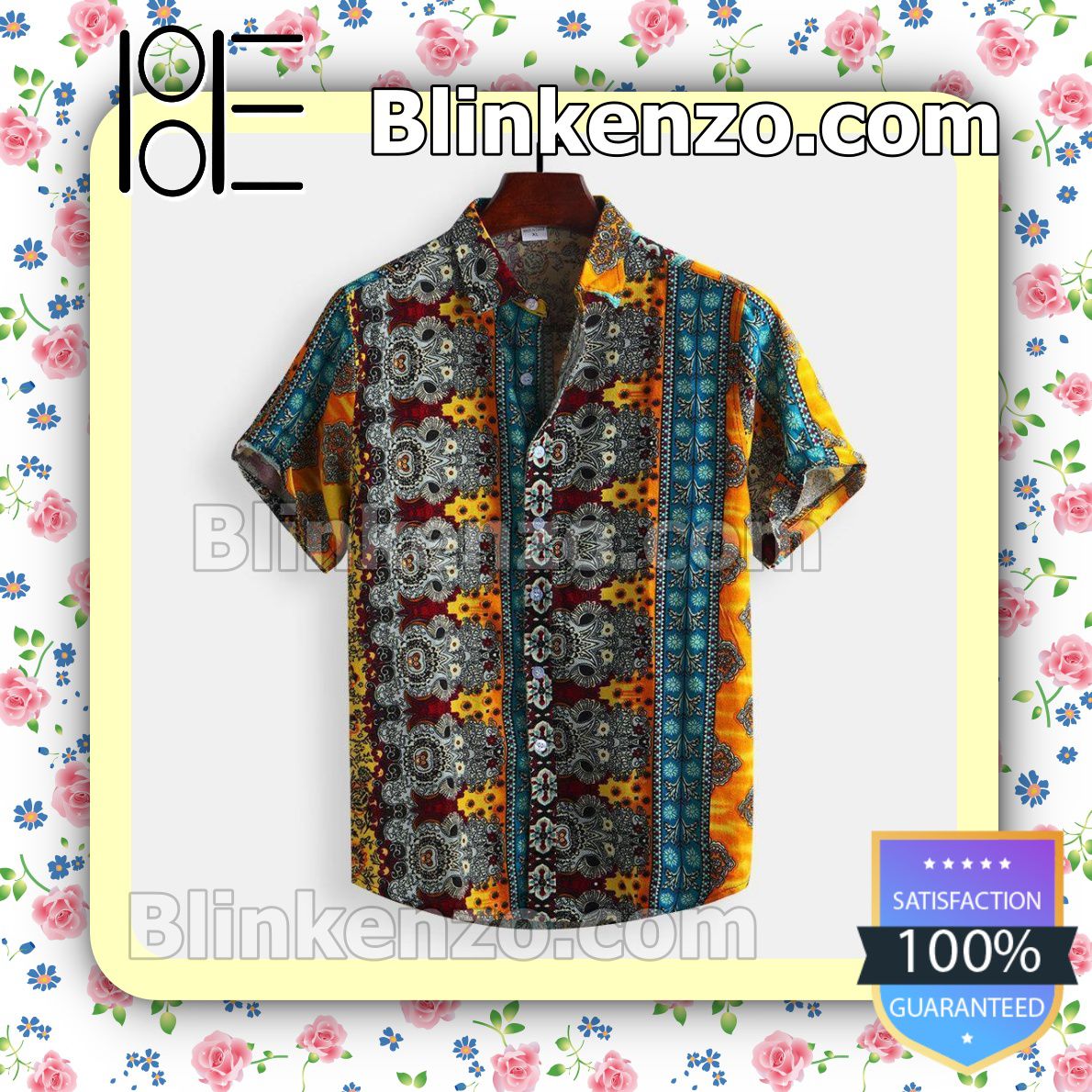 Printed Patchwork National Style Summer Shirts