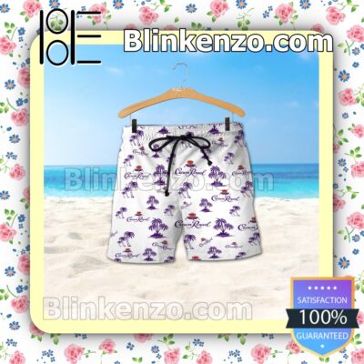 Purple Crown Royal Palm Tree Unisex White Summer Hawaiian Shirt b
