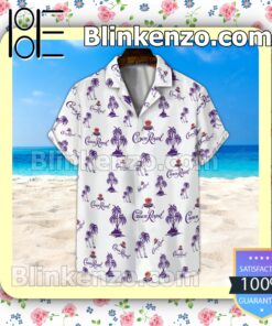 Purple Crown Royal Palm Tree Unisex White Summer Hawaiian Shirt c