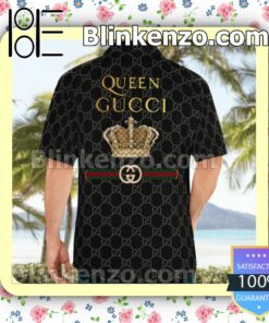 Queen Gucci Black Monogram Luxury Beach Shirts, Swim Trunks b