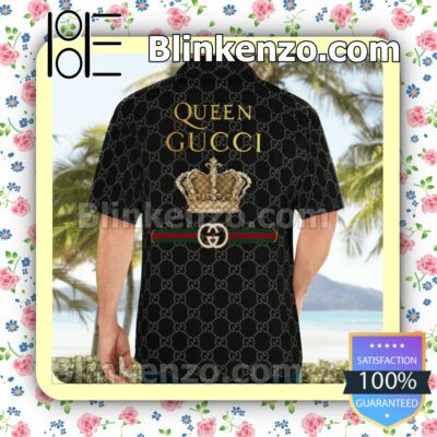 Queen Gucci Black Monogram Luxury Beach Shirts, Swim Trunks b