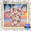 Queen Rock Band Floral Pattern White Summer Hawaiian Shirt, Mens Shorts
