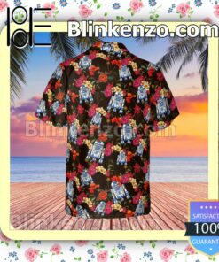 R2 D2 Star Wars Floral Pattern Summer Hawaiian Shirt, Mens Shorts a