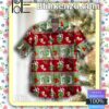 Rabbit Weed Red And Green Stripes Christmas Button-down Shirts