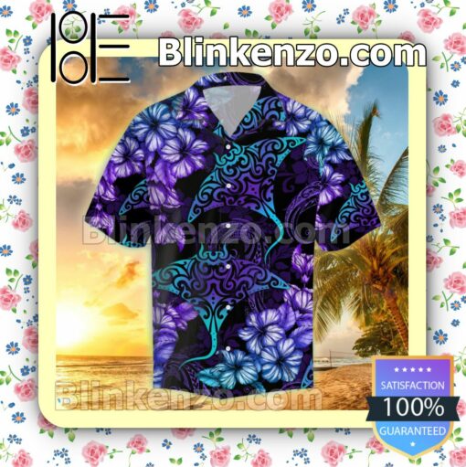 Rays Hibiscus Tropical Gradient Summer Shirt