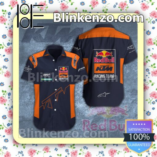 Red Bull KTM Factory Racing Alpinestars WP Motorex Navy Orange Summer Hawaiian Shirt, Mens Shorts