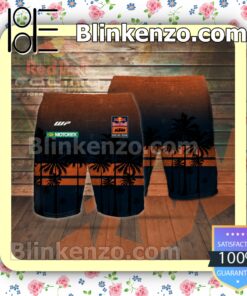 Red Bull KTM Factory Racing Palm Tree Sunset Black Orange Summer Hawaiian Shirt b