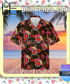 Red Hot Chili Peppers Rock Band Floral Pattern Summer Hawaiian Shirt, Mens Shorts